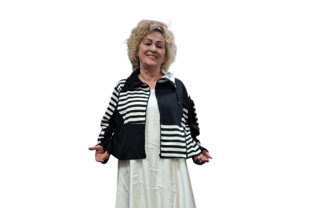 Myrjo vest/ jasje Fye zwart wit