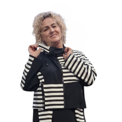 Myrjo vest/ jasje Fye zwart wit