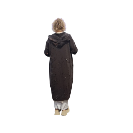 Aparte jas kastanje met capuchon 