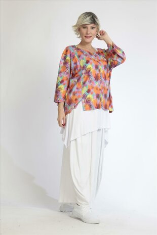 Korte tuniek Zas oranje multicolor print