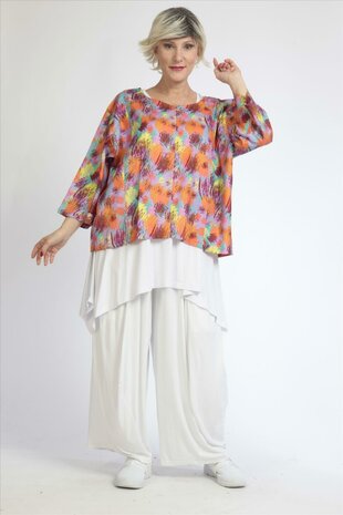 Korte tuniek Zas oranje multicolor print