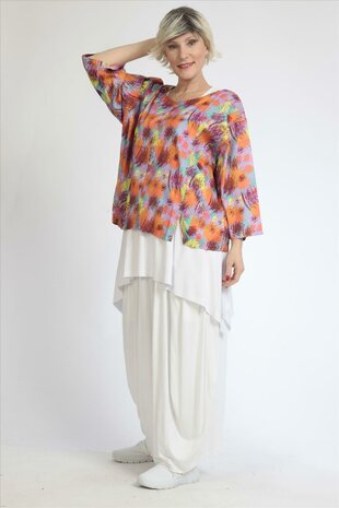 Korte tuniek Zas oranje multicolor print