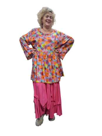 Tuniek Zas oranje multicolor print