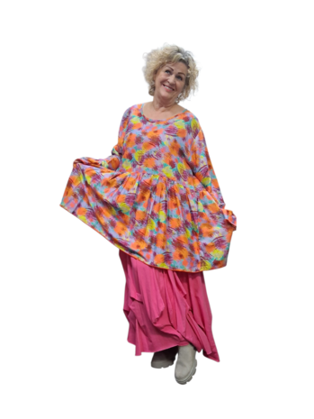 Tuniek Zas oranje multicolor print