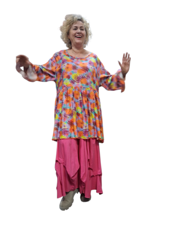 Tuniek Zas oranje multicolor print