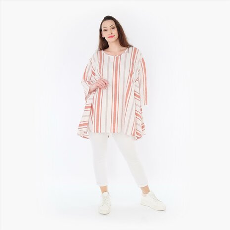 Tuniek met prachtige blokstrepen abrikoos beauty