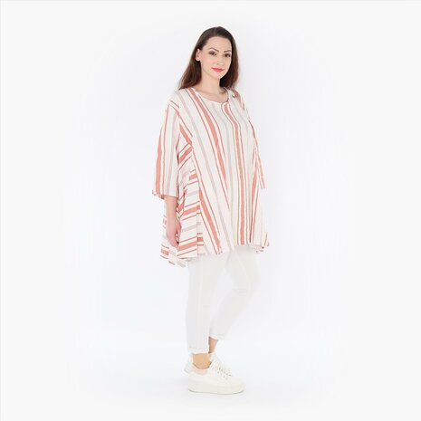 Tuniek met prachtige blokstrepen abrikoos beauty