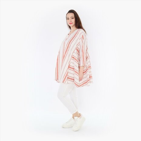 Tuniek met prachtige blokstrepen abrikoos beauty