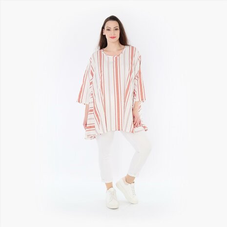 Tuniek met prachtige blokstrepen abrikoos beauty