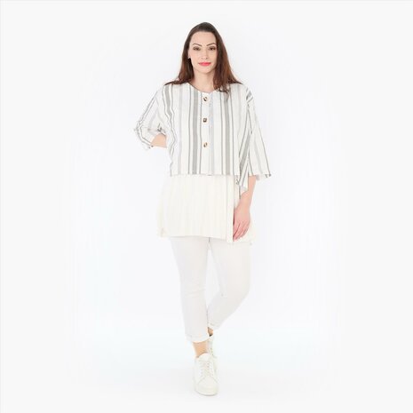 Jas Beauty Block strepen kiwi