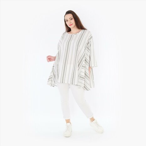 Tuniek met prachtige blokstrepen kiwi beauty