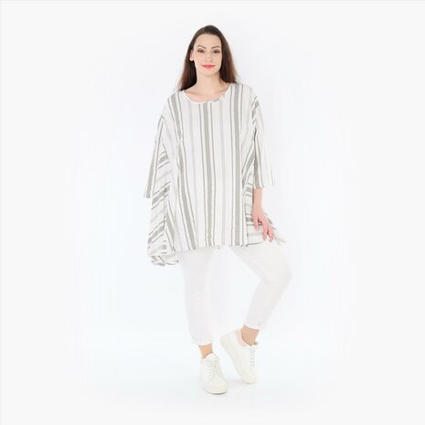 Tuniek met prachtige blokstrepen kiwi beauty