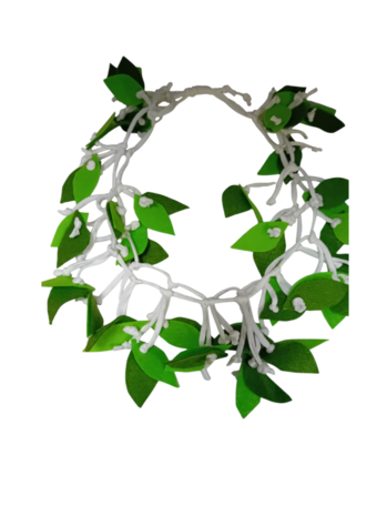 Fantasie ketting in de vorm van blaadjes -groen