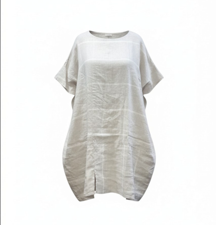 Beige witte tuniek 100% linnen