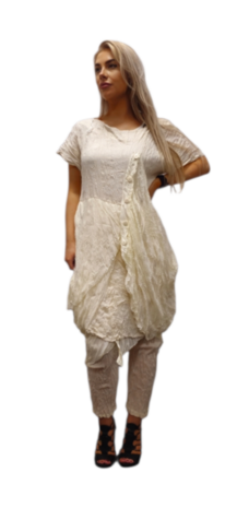 Tuniek off white voile overslag