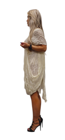 Tuniek off white voile overslag