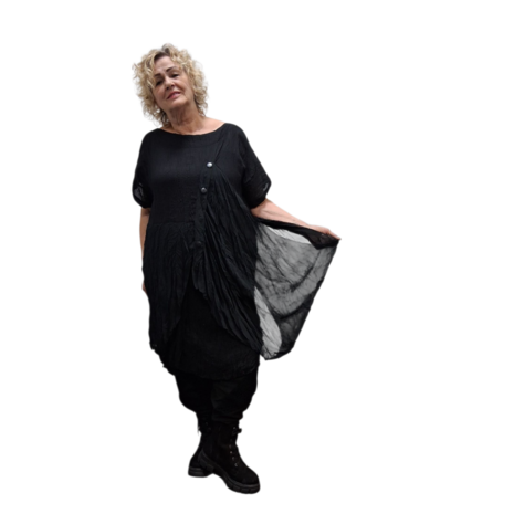 Tuniek zwart voile overslag