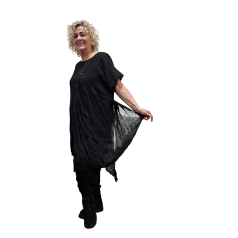 Tuniek zwart voile overslag