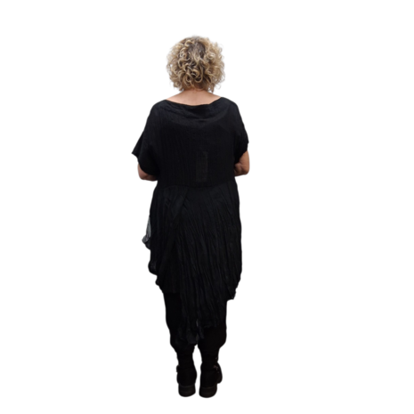 Tuniek zwart voile overslag