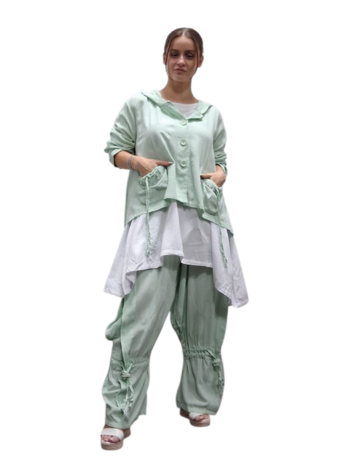 Jasje mintgroen A-lijn met capuchon