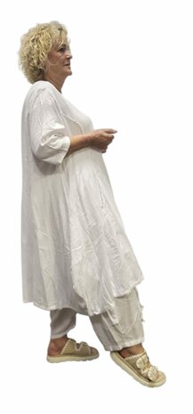 Ruime jurk-100% katoen wit