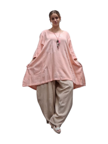 lange tuniek abrikoos 100% katoen