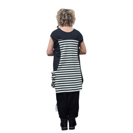 Myrjo mouwloos tuniek/jurkje  Fye zwart wit