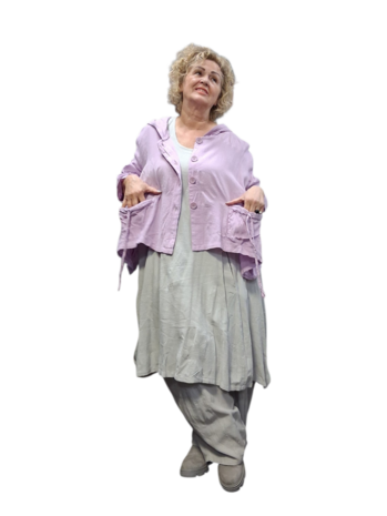 Jasje lila A-lijn met capuchon