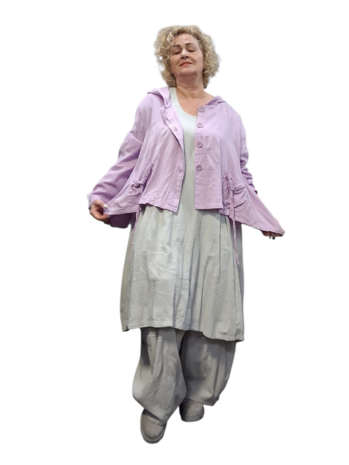 Jasje lila A-lijn met capuchon