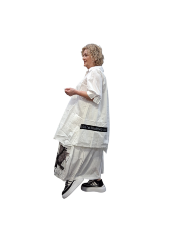 Blouse wit met zwart detail