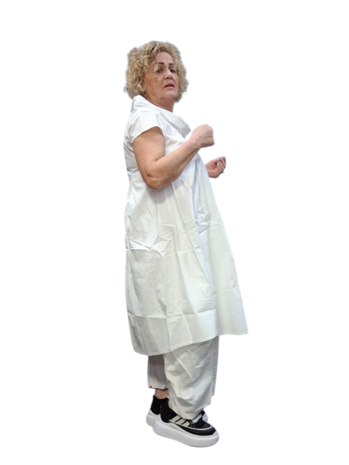 Jurk mouwloos wit met print