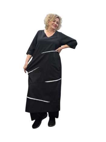  Kekoo jurk zwart met witte details