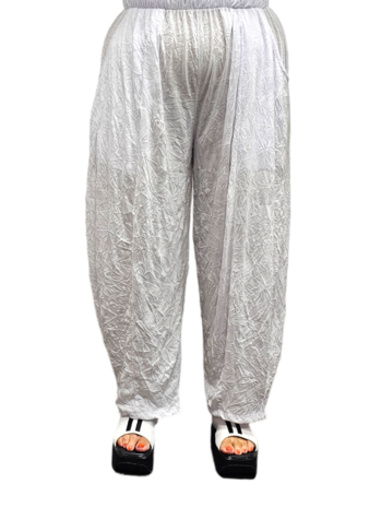 Broek wit gecrashte stof 