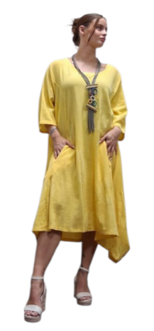 Jurk geel 100% katoen 