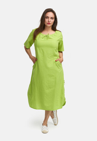 Kekoo linnen jurk Venti groen