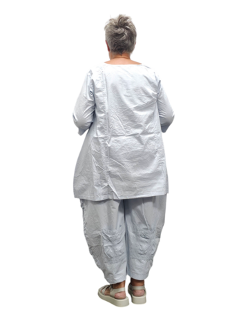 Tuniek ijsblauw asymmetrisch 100% cotton