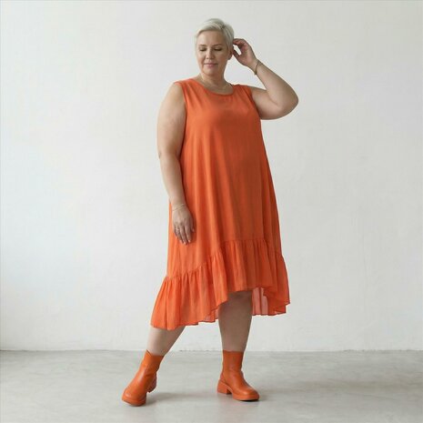 Zomerse Jane A-lijn jurk van lichtgewicht kreukelstof