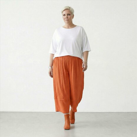 Zomerse-broek-Jane-van-een-lichtgewicht-kreukelstof oranje