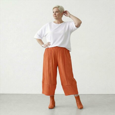 Zomerse-broek-Jane-van-een-lichtgewicht-kreukelstof oranje