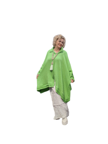 Zomerblouse in A-lijn model, gemaakt van luchtige mousseline Sommerbrise groen