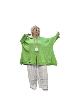 Zomerblouse in A-lijn model, gemaakt van luchtige mousseline Sommerbrise groen