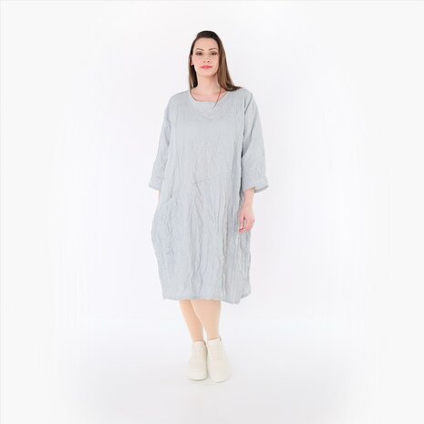 Zomerse jurk crushed  grijs gekreukte look