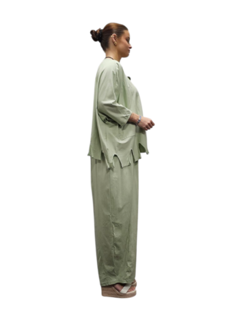 Apart ruim shirt met kartelzoom pastelmint