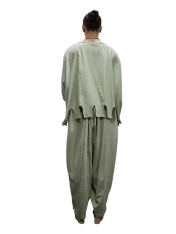 Apart ruim shirt met kartelzoom pastelmint