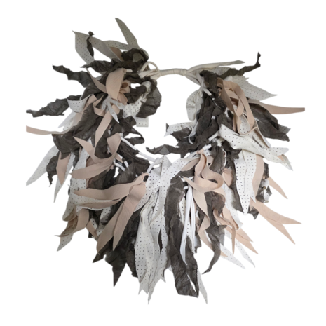 Myrjo ketting handwerk taupe/offwhite 