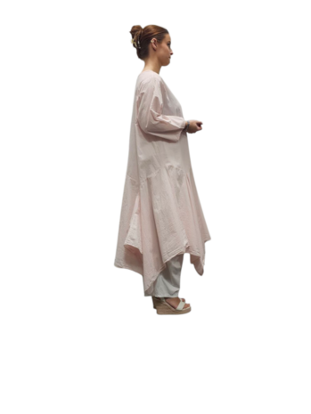 Jurk- lange tuniek roze 100% cotton