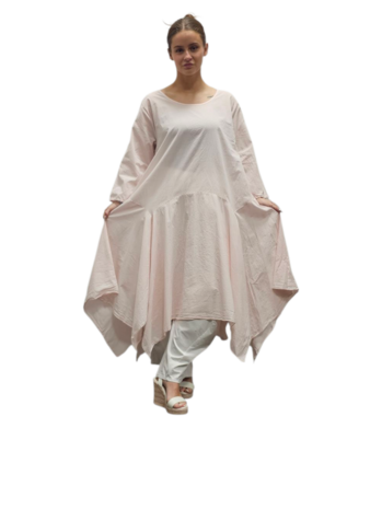 Jurk- lange tuniek roze 100% cotton
