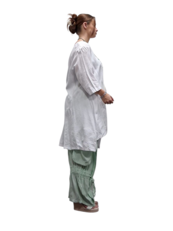 lange tuniek wit 100% katoen