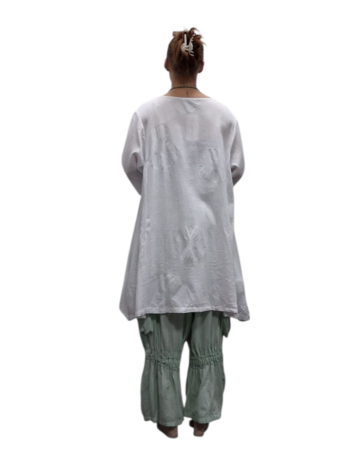 lange tuniek wit 100% katoen