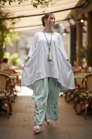 lange tuniek wit 100% katoen